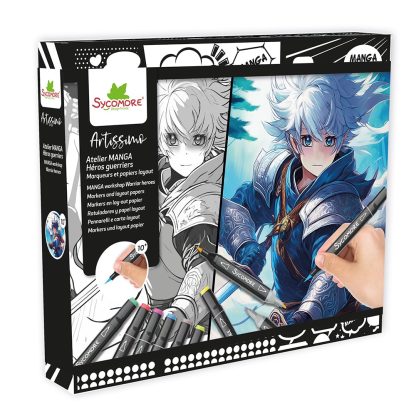 Sycomore Σετ Μπλοκ Μαρκαδόροι Manga Workshop – Warrior Heroes