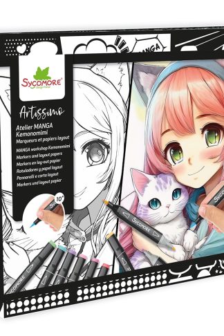 Sycomore Σετ Μπλοκ Μαρκαδόροι Manga Workshop – Kemonomimi