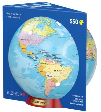 Puzzle 550τμχ Map of the World Μεταλλική Συσκευασία