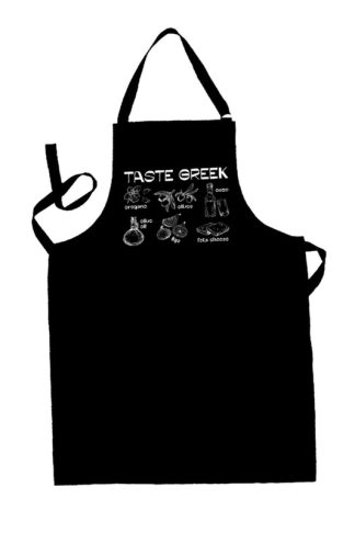 Ποδιά Μαγειρικής Πεδίο Taste Greek - Μαύρη