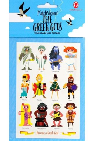 Match and Learn the Greek Gods Temporary Tattoos for kids